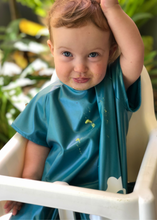 Load image into Gallery viewer, Short Sleeve Messy Mealtime Smock - Gumball Green - ToddleQuest